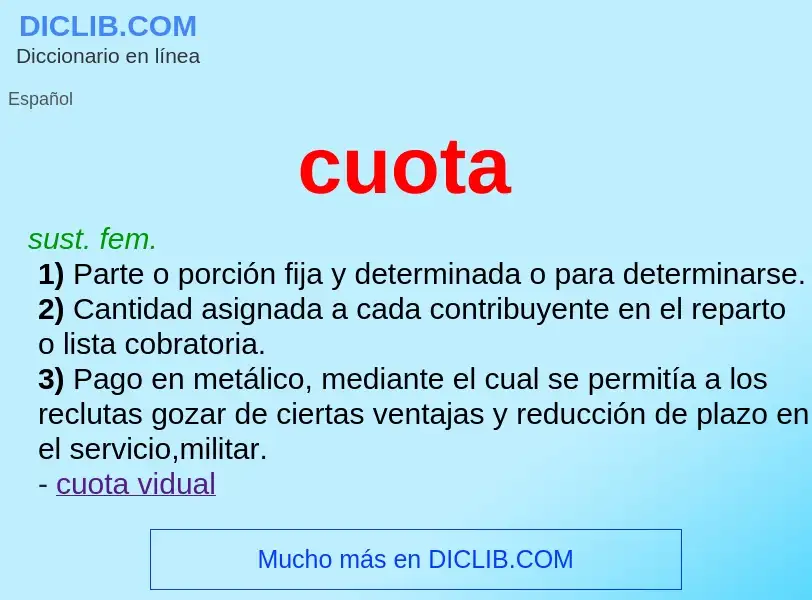 What is cuota - meaning and definition