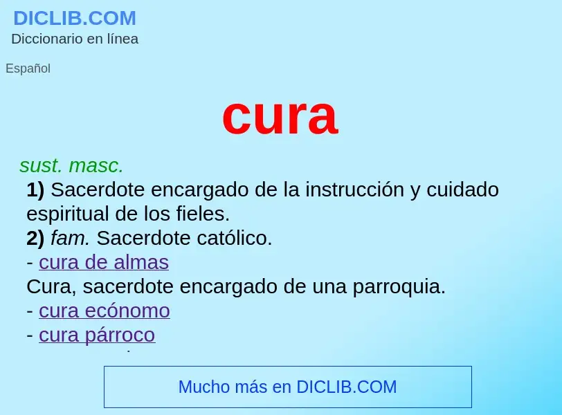 ¿Qué es cura? - significado y definición