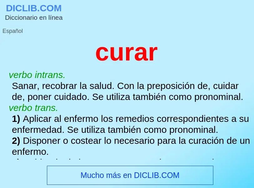 What is curar - meaning and definition