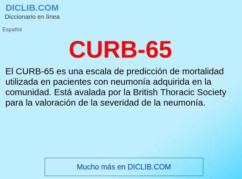 ¿Qué es CURB-65? - significado y definición