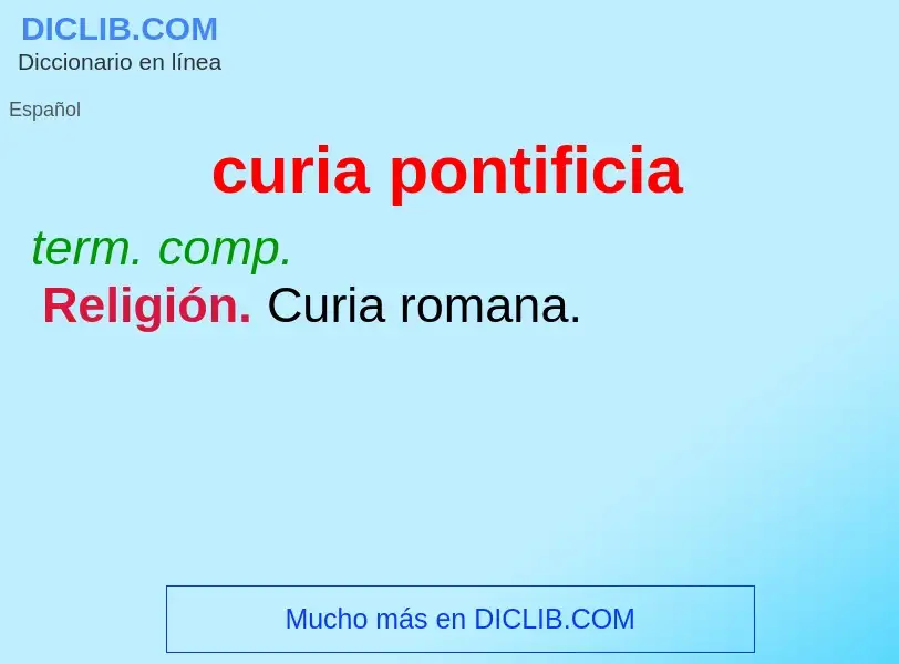 What is curia pontificia - meaning and definition