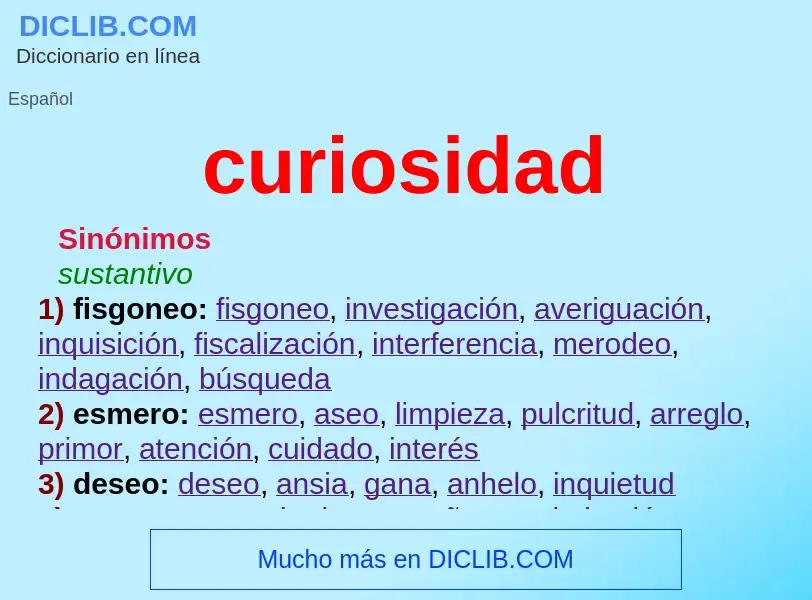 What is curiosidad - definition