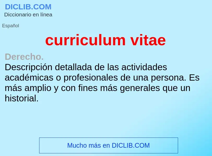 Was ist curriculum vitae - Definition