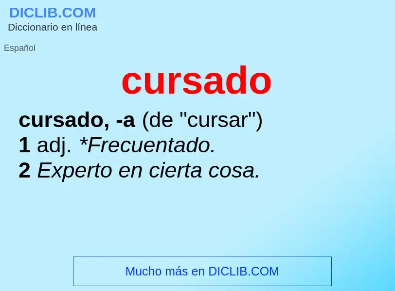 O que é cursado - definição, significado, conceito