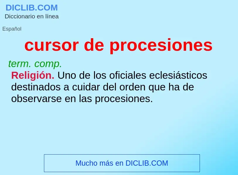 ¿Qué es cursor de procesiones? - significado y definición