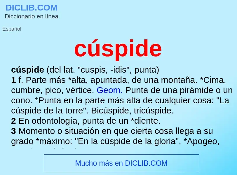 What is cúspide - meaning and definition