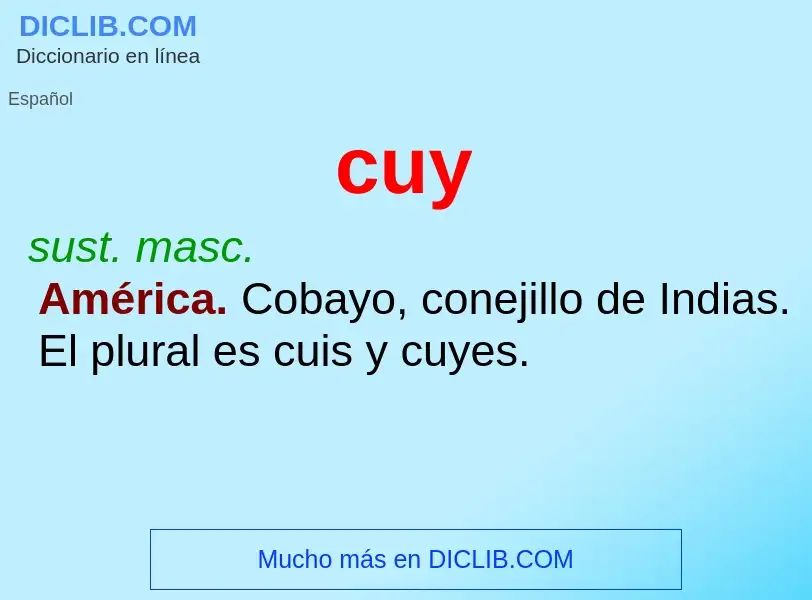 ¿Qué es cuy? - significado y definición