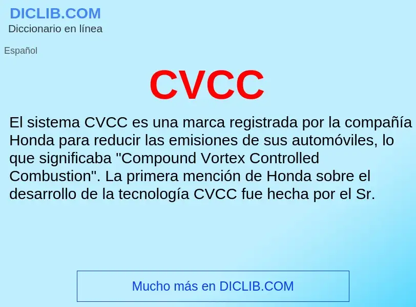 ¿Qué es CVCC? - significado y definición