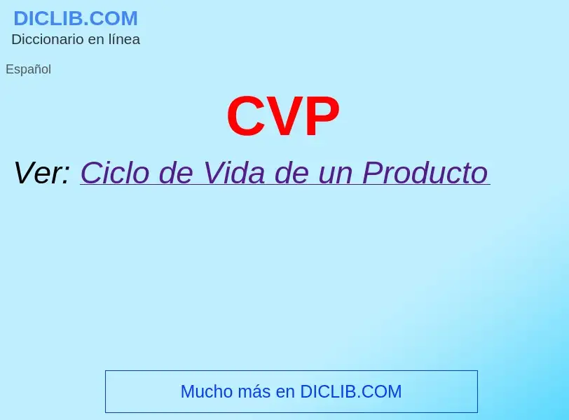 ¿Qué es CVP? - significado y definición