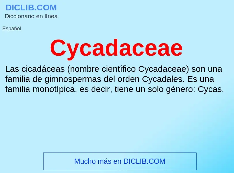 Что такое Cycadaceae - определение