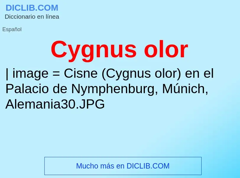 What is Cygnus olor - meaning and definition