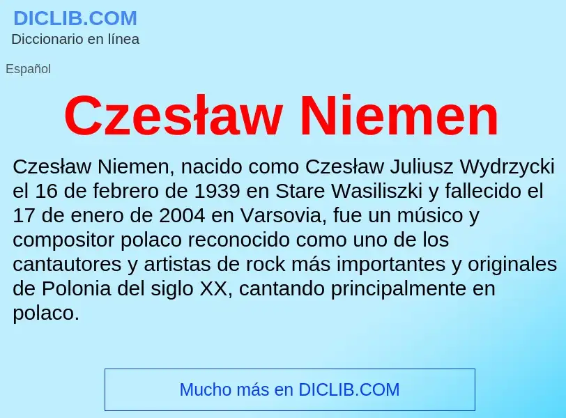 Что такое Czesław Niemen - определение