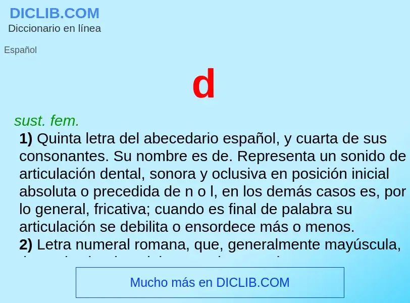 ¿Qué es d? - significado y definición