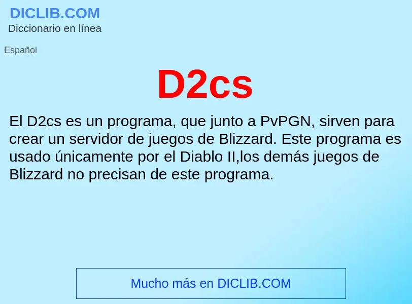 Wat is D2cs - definition