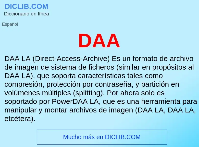 ¿Qué es DAA? - significado y definición