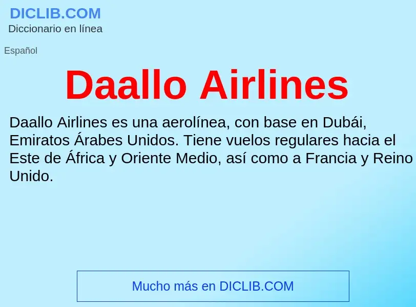 ¿Qué es Daallo Airlines? - significado y definición