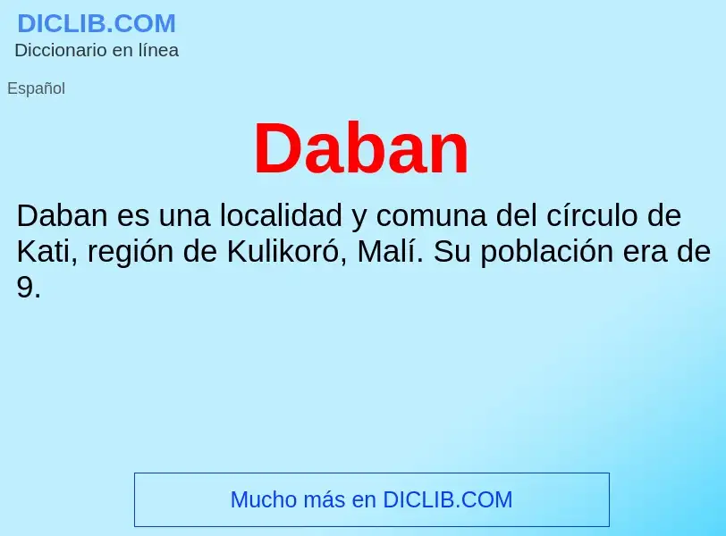 ¿Qué es Daban? - significado y definición