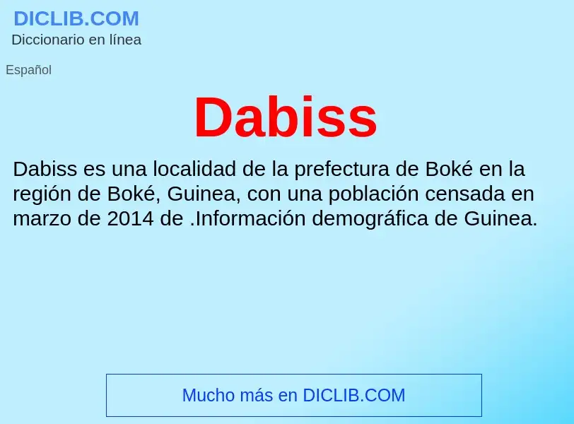 ¿Qué es Dabiss? - significado y definición