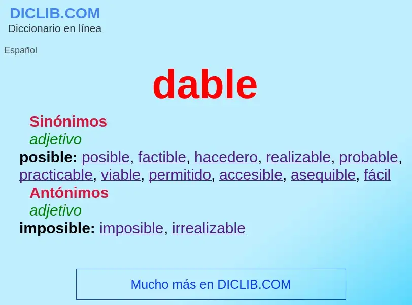 ¿Qué es dable? - significado y definición