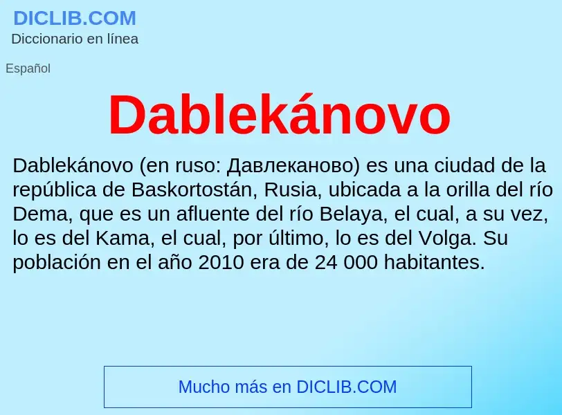 Что такое Dablekánovo - определение