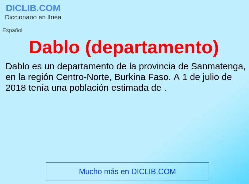 ¿Qué es Dablo (departamento)? - significado y definición