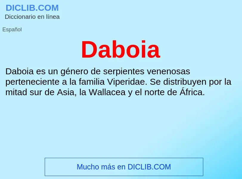 ¿Qué es Daboia? - significado y definición