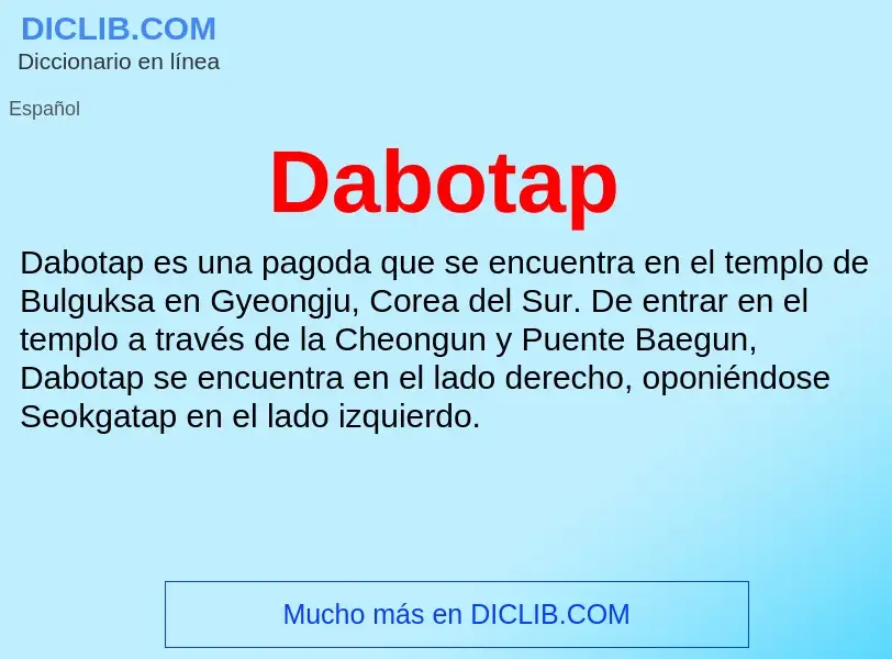 ¿Qué es Dabotap? - significado y definición