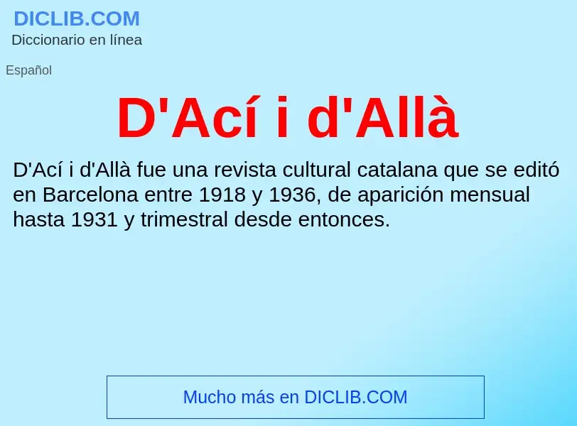 Wat is D'Ací i d'Allà - definition