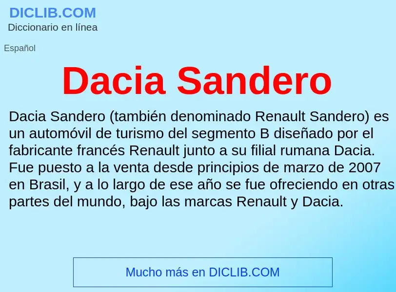 What is Dacia Sandero - definition