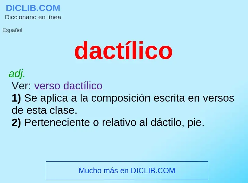 Wat is dactílico - definition