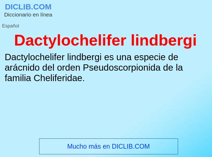 Что такое Dactylochelifer lindbergi - определение