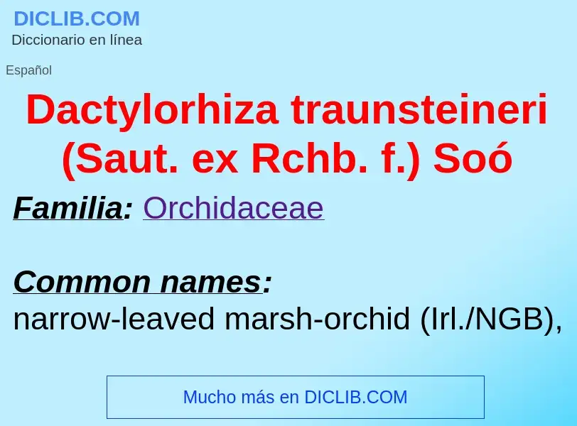 Что такое Dactylorhiza traunsteineri (Saut. ex Rchb. f.) Soó - определение