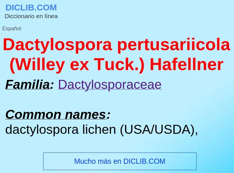 Что такое Dactylospora pertusariicola (Willey ex Tuck.) Hafellner - определение