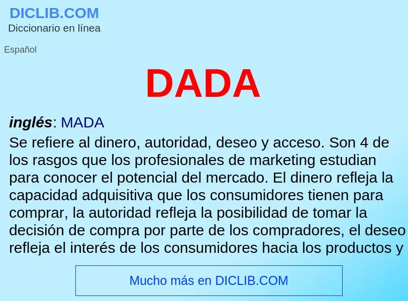 ¿Qué es DADA? - significado y definición