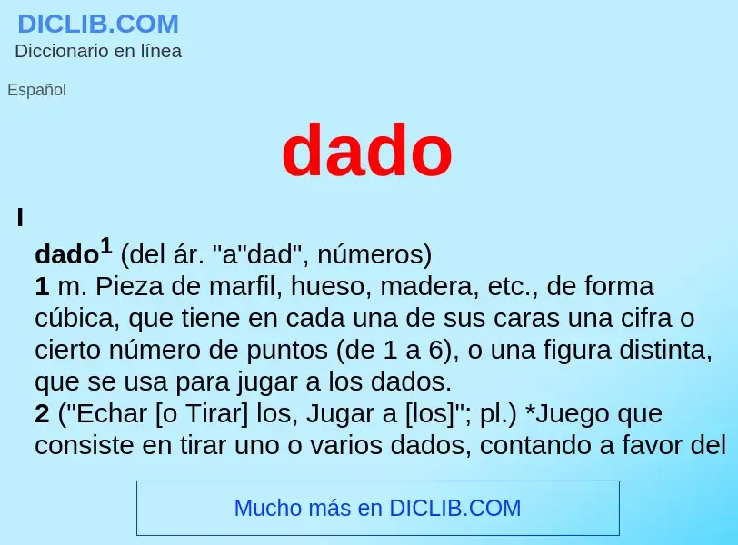 What is dado - meaning and definition