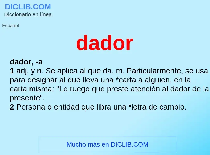 Wat is dador - definition