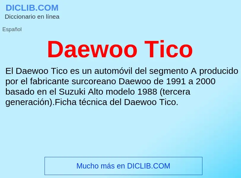 Что такое Daewoo Tico - определение