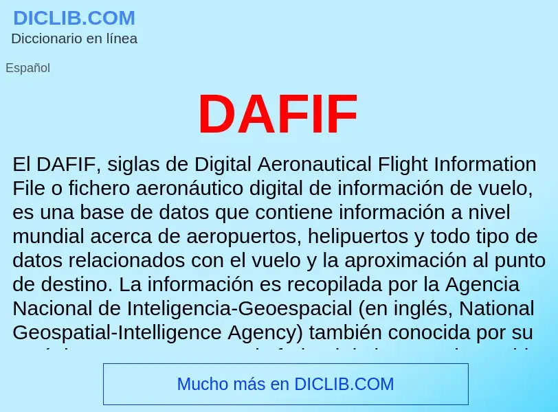 ¿Qué es DAFIF? - significado y definición