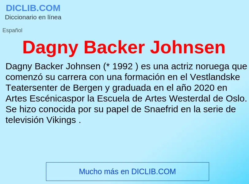 Что такое Dagny Backer Johnsen - определение