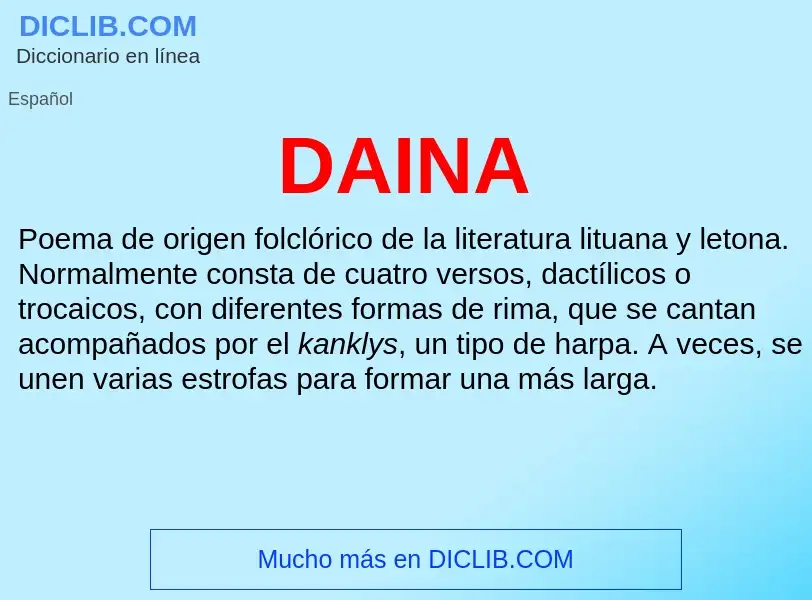 ¿Qué es DAINA? - significado y definición