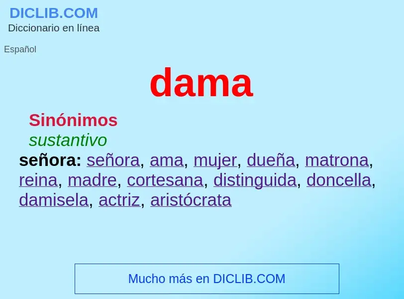 ¿Qué es dama? - significado y definición