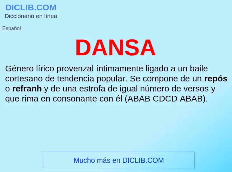 ¿Qué es DANSA? - significado y definición