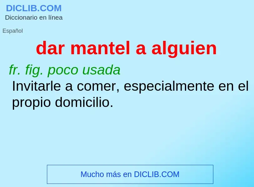 ¿Qué es dar mantel a alguien? - significado y definición