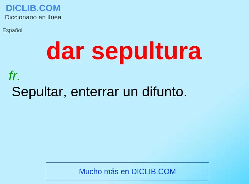 Was ist dar sepultura - Definition