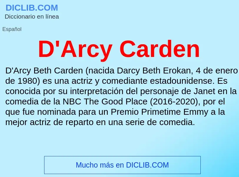 Wat is D'Arcy Carden - definition