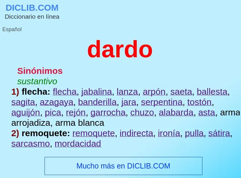 ¿Qué es dardo? - significado y definición