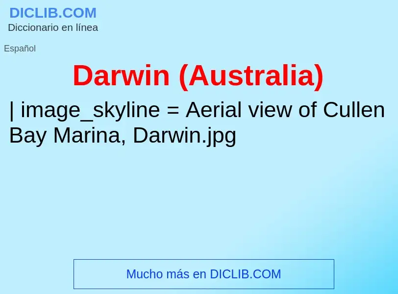 ¿Qué es Darwin (Australia)? - significado y definición