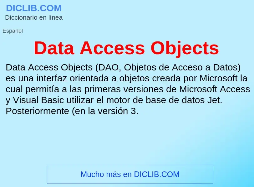 What is Data Access Objects - definition