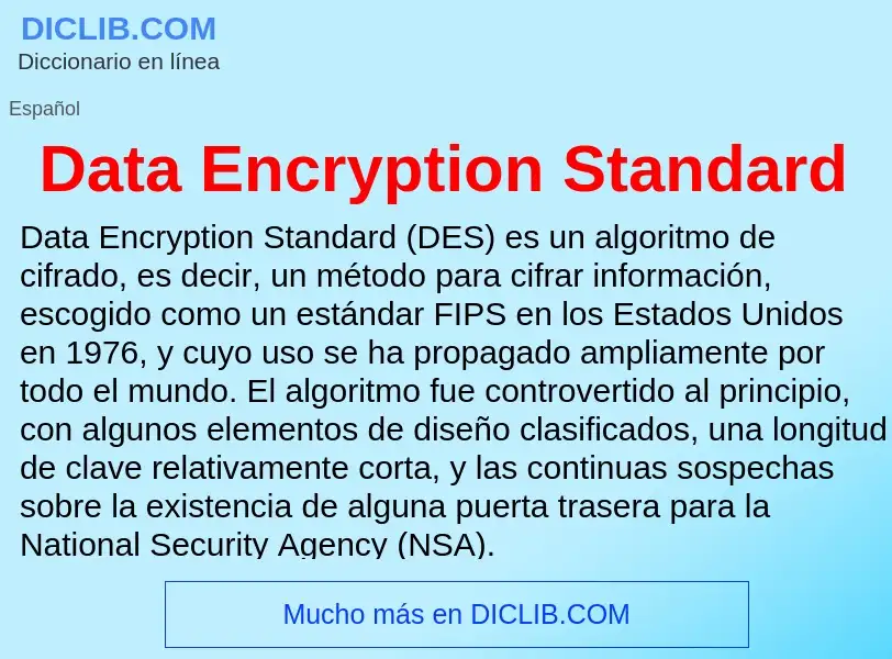 What is Data Encryption Standard - definition