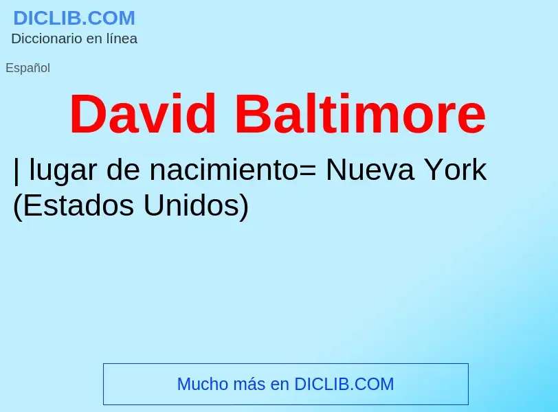 ¿Qué es David Baltimore? - significado y definición